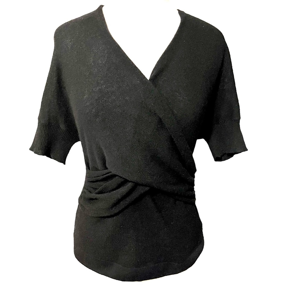 Black Large Forte Black Cashmere Wrap Sweater